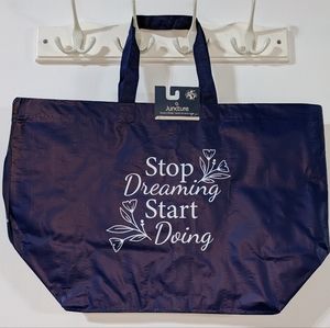 🩵 Large Tote Stop Dreaming Start Doing Reusable Bag Sustainable